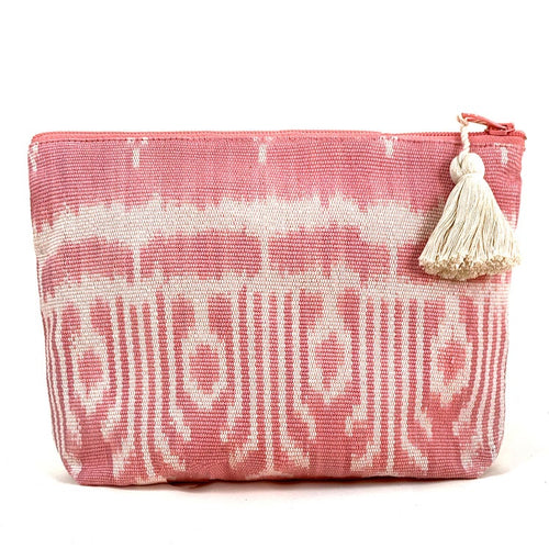 The Voyage Dubai - Fair Trade handmade ikat pouch from Mayan Hands in Pink