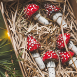 The Voyage Dubai - Ceramic Christmas mushroom ornaments - Festive Red The most charming ornaments perfect for the holiday season, these Christmas mushrooms make for a fun and quirky addition to the Christmas tree or holiday table.