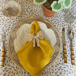 The Voyage Dubai - Linen Dinner Napkins Ochre Our classic dinner napkins available in seven gorgeous colours to complement a multitude of table settings.  Our napkins are made with 100% European linen making them luxurious and long-lasting. 50x50cm