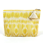 The Voyage Dubai - Fair Trade handmade ikat pouch from Mayan Hands in Yellow