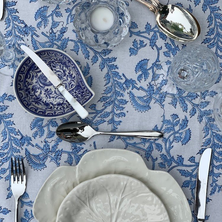 Blue Jasmine Tablecloth - The Voyage Dubai
