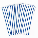 The Voyage Dubai - Classic Stripe Dinner Napkins Jodhpur Blue 100% cotton hand block printed dinner napkins Sold in set of four - beautiful blue and white design. printed by hand in Jaipur India