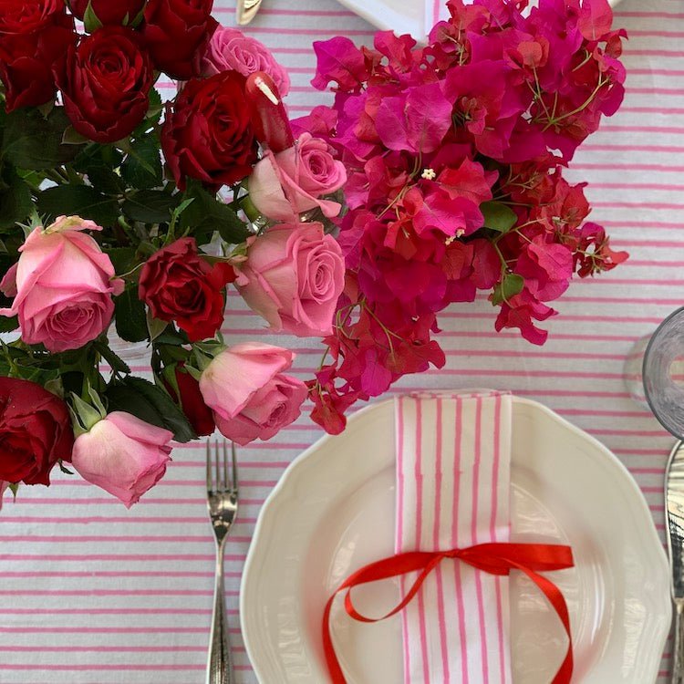 Classic Stripe Tablecloth – Rose - The Voyage Dubai