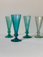 Handblown Syrian Recycled Champagne Flute (Turquoise) - The Voyage Dubai