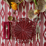 Ikat Mallorcan Tablecloth in Raspberry - The Voyage Dubai