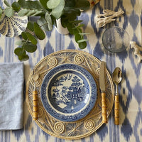 Ikat Mallorcan Tablecloth in Sky Blue - The Voyage Dubai