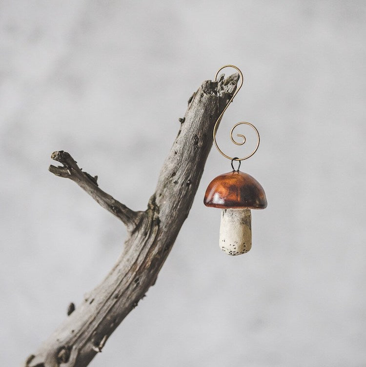 The Voyage Dubai - Ceramic Christmas mushroom ornaments - Penny Bun (Brown)  The most charming ornaments perfect for the holiday season, these Christmas mushrooms make for a fun and quirky addition to the Christmas tree or holiday table.
