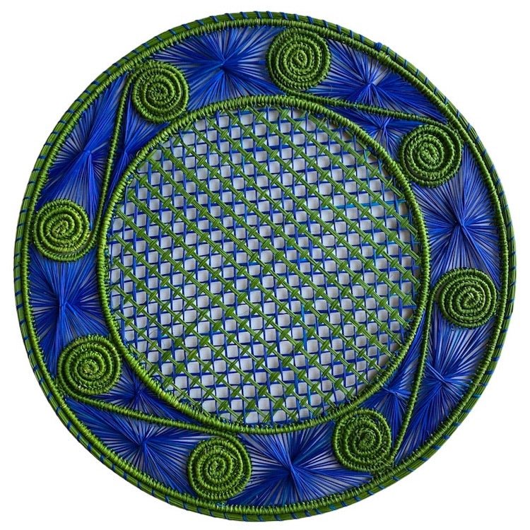 The Voyage Dubai - Iraca Placemat - Olive-Blue