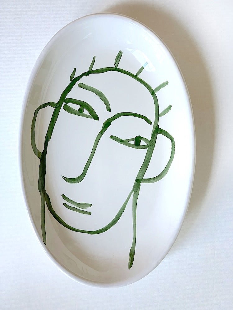 Large Oval Face Plate Green - The Voyage Dubai