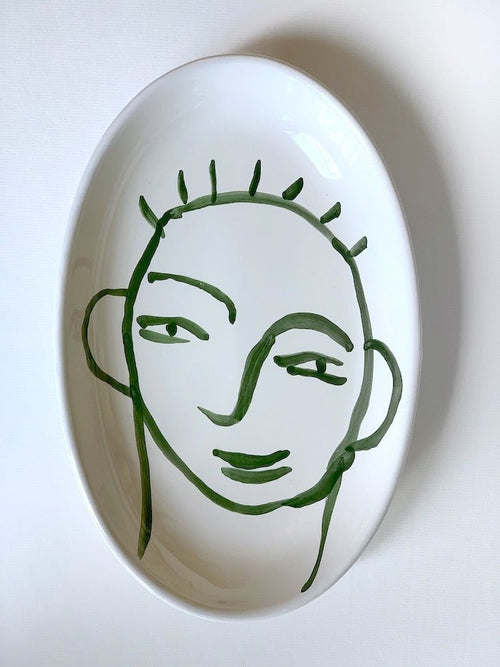 Large Oval Face Plate Green - The Voyage Dubai