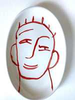 Large Oval Face Plate Red - The Voyage Dubai