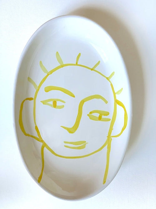 Large Oval Face Plate Yellow - The Voyage Dubai