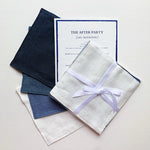 The Voyage Dubai - Linen Cocktail Napkins in Blues Set of 4. Our cocktail napkins are handcrafted from 100% European linen that has been stonewashed and softened giving them a wonderful, luxurious feel. 