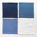 The Voyage Dubai - Linen Cocktail Napkins in Blues Set of 4. Our cocktail napkins are handcrafted from 100% European linen that has been stonewashed and softened giving them a wonderful, luxurious feel. 