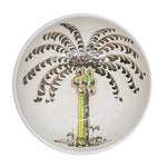 The Voyage Dubai - Peanut Bowl in Palm, 12cm  A recent addition to the Villa Bologna Pottery family, the Palm collection is designed to evoke the sunny spirit of the Mediterranean, whose islands are dotted with them. Mix-and-match the Palm with other designs for an informal look.  Handmade and hand painted in Malta.