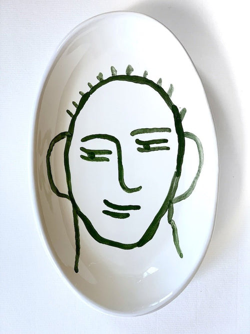 Small Oval Face Plate Green - The Voyage Dubai