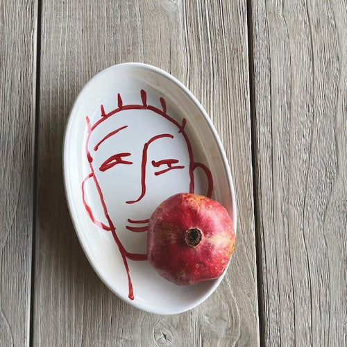 Small Oval Face Plate Red - The Voyage Dubai