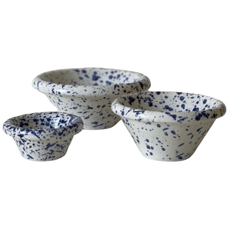 Splatter Condiment Bowls (Zingla) in Blue - Set of 3 - The Voyage Dubai