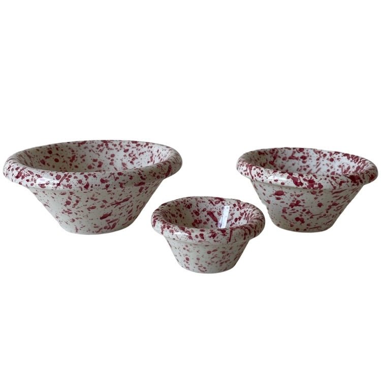 Splatter Condiment Bowls (Zingla) in Pomegranate Red - Set of 3 - The Voyage Dubai