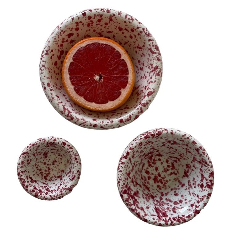 Splatter Condiment Bowls (Zingla) in Pomegranate Red - Set of 3 - The Voyage Dubai